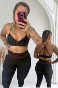 Conjunto calça bojo detalhe fivela